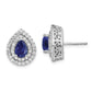 14K White Gold Lab Grown VS/SI FGH Diamond & Created Blue Sapphire Earrings