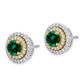 14K Two-Tone Lab Grown VS/SI FGH Diamond and Created Emerald Earrings