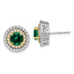 14K Two-Tone Lab Grown VS/SI FGH Diamond and Created Emerald Earrings