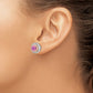 14K White/Rose Gold Two Tone 1 Ct. Lab Grown Diamond VS/SI+ G+ and Lab Created Pink Sapphire Round Post Earrings