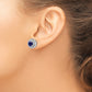 14K White Gold Lab Grown VS/SI FGH Diamond & Created Blue Sapphire Earrings