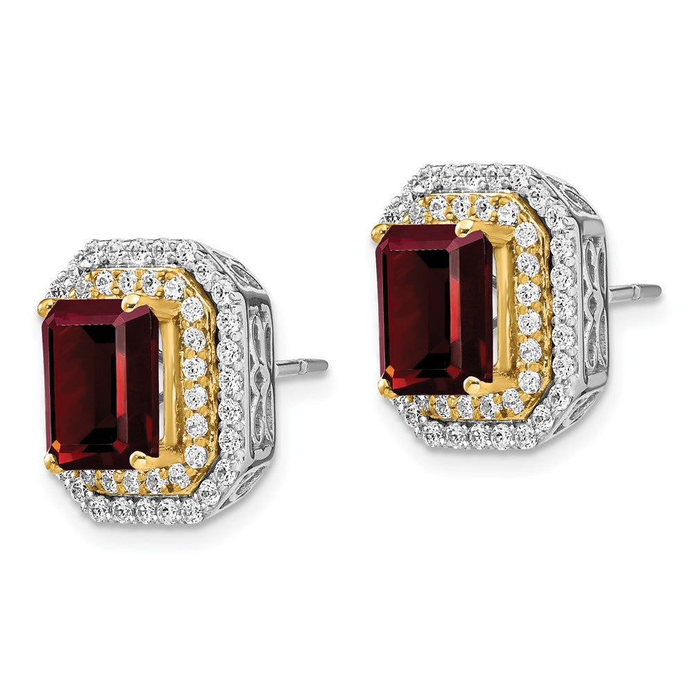 14K Two-Tone Lab Grown VS/SI+ G+ Diamond & Created Ruby Earrings