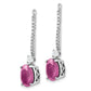 14K White Gold Lab Grown VS/SI FGH Diamond & Created Pink Sapphire Earring Jack