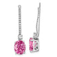 14K White Gold Lab Grown VS/SI FGH Diamond & Created Pink Sapphire Earring Jack