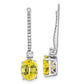 14K White Gold Lab Grown VS/SI+ G+ Diamond & Created Yellow Sapphire Earring Ja