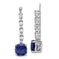 14k White Gold 5/8 Ct. Lab Grown Diamond VS/SI+ G+ and Lab Created Blue Sapphire Earring Jackets