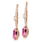 14K Rose Gold Lab Grown VS/SI+ G+ Diamond & Created Pink Sapphire Earring Jacke