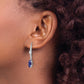 14k White Gold 1/2 Ct. Lab Grown Diamond VS/SI+ G+ and Lab Created Blue Sapphire Earring Jackets