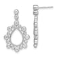 14k White Gold 1 1/8 Ct. Lab Grown Diamond VS/SI+ G+ Teardrop Bezel Post Dangle Earrings