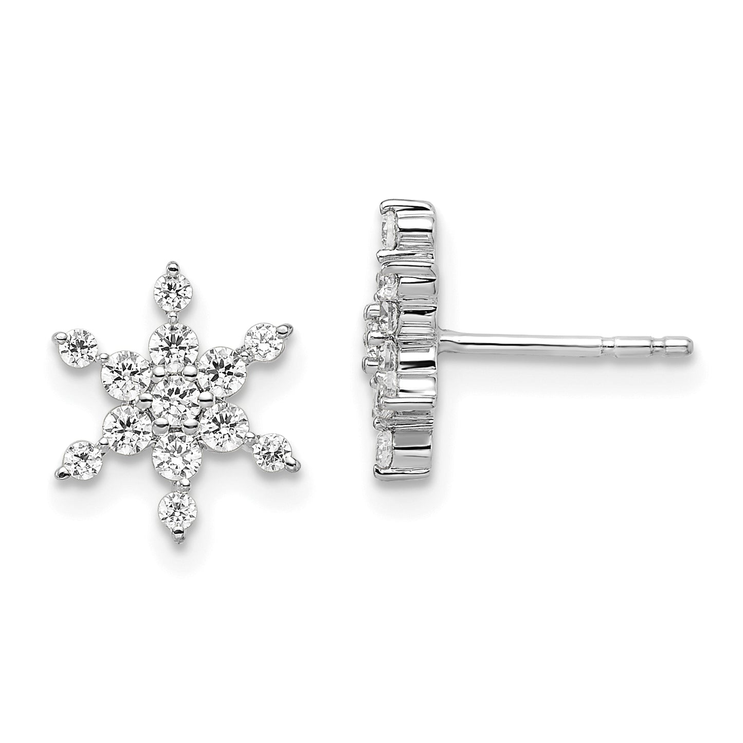 14k White Gold 1/2 Ct. Lab Grown Diamond VS/SI+ G+ Star Post Earrings