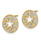 14k Yellow Gold 14K Lab Grown Diamond VS/SI+ G+ Circle Star Post Earrings