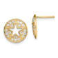 14k Yellow Gold Lab Grown Diamond VS/SI+ G+ Circle Star Post Earrings