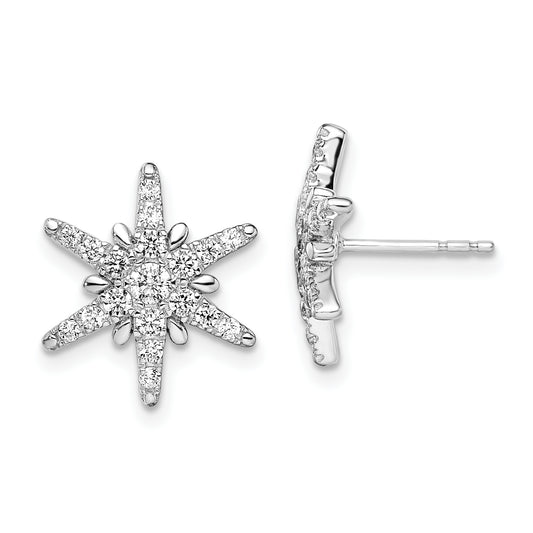 14k White Gold 5/8 Ct. Lab Grown Diamond VS/SI+ G+ Star Post Earrings