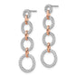 14k Two-Tone Rose and White Gold 5/8 carat Lab Grown Diamond VS/SI+ G+ Circle Post Dangle Earrings