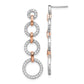 14k Two-Tone Rose and White Gold 5/8 carat Lab Grown Diamond VS/SI+ G+ Circle Post Dangle Earrings