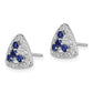 14k White Gold 3/8 Ct. Lab Grown Diamond VS/SI+ G+ and Created Sapphire Triangle Post Earrings