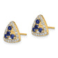 14k Yellow Gold 3/8 Ct. Lab Grown Diamond VS/SI+ G+ and Created Sapphire Triangle Post Earrings