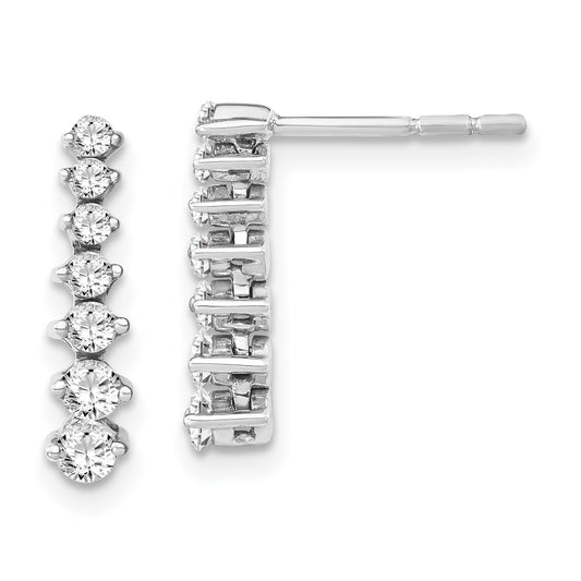 14K White Gold Lab Grown Diamond VS/SI FGH Graduating Drop Earrings