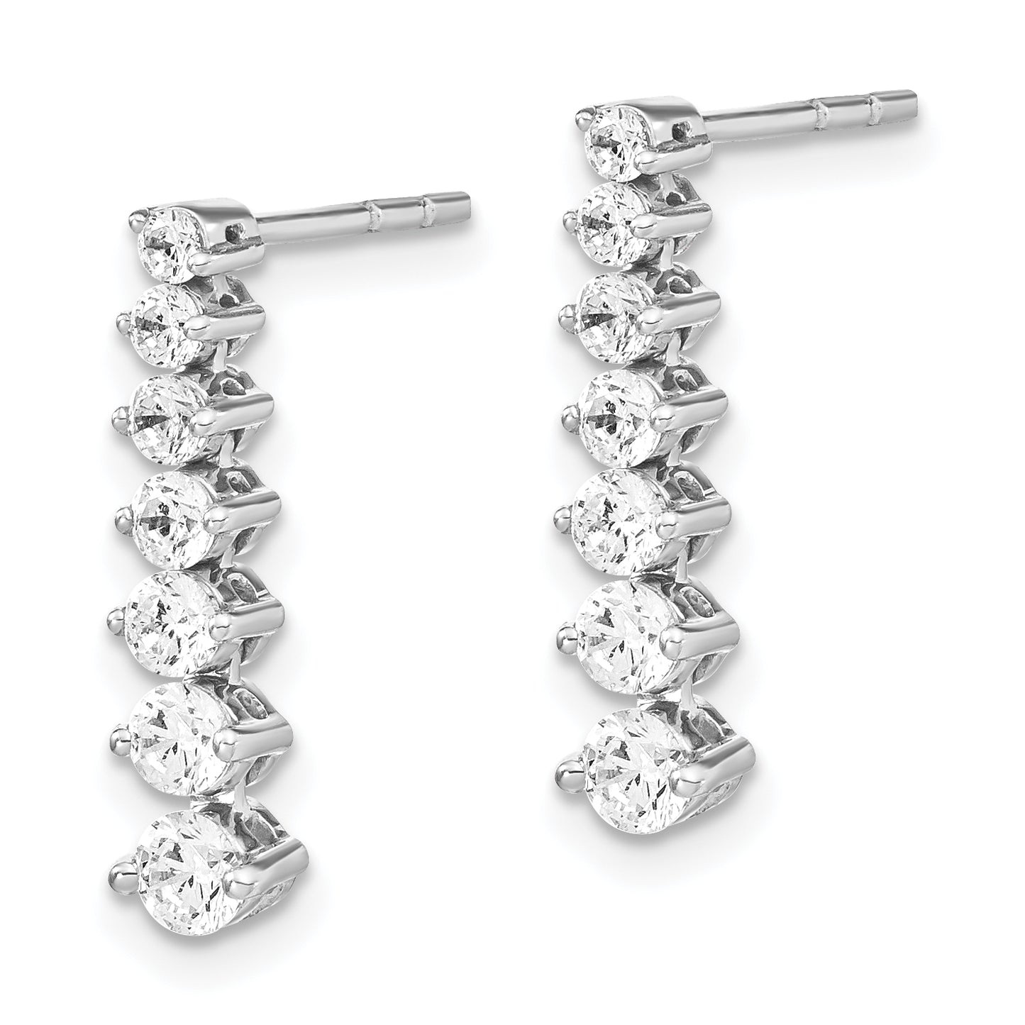 14K White Gold Lab Grown Diamond VS/SI FGH Graduating Drop Earrings