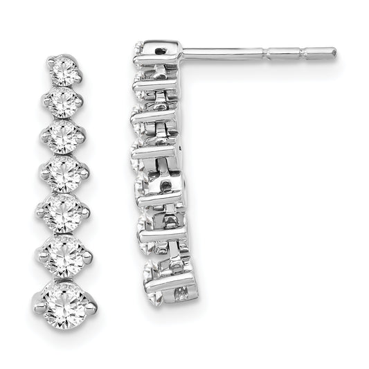 14K White Gold Lab Grown Diamond VS/SI FGH Graduating Drop Earrings