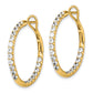 14k Yellow Gold 14k 2 carat Lab Grown Diamond VS/SI+ G+ Complete In and Out Hoop Earrings