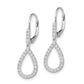 14k White Gold 1/2 carat Lab Grown Diamond VS/SI+ G+ Complete Fashion Dangle Leverback Earrings