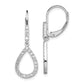 14k White Gold 1/2 carat Lab Grown Diamond VS/SI+ G+ Complete Fashion Dangle Leverback Earrings