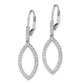 14k White Gold 3/4 Ct. Lab Grown Diamond VS/SI+ G+ Complete Fashion Dangle Leverback Earrings