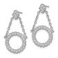 14K White Gold Lab Grown Diamond VS/SI+ G+ Circle Chain Drop Post Earrings