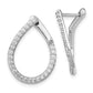 14k White Gold 3/4 Ct. Lab Grown Diamond VS/SI+ G+ Complete Hinged Hoop Earrings