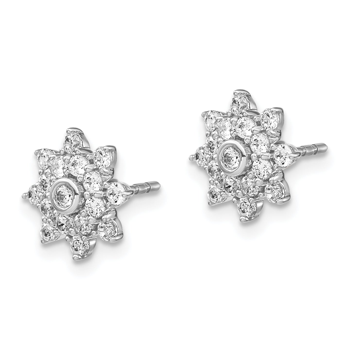 14K White Gold Lab Grown Diamond VS/SI FGH Star Cluster Post Earrings