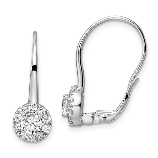 14k White Gold 1 1/2 carat Lab Grown Diamond VS/SI+ G+ Complete Drop Leverback Earrings