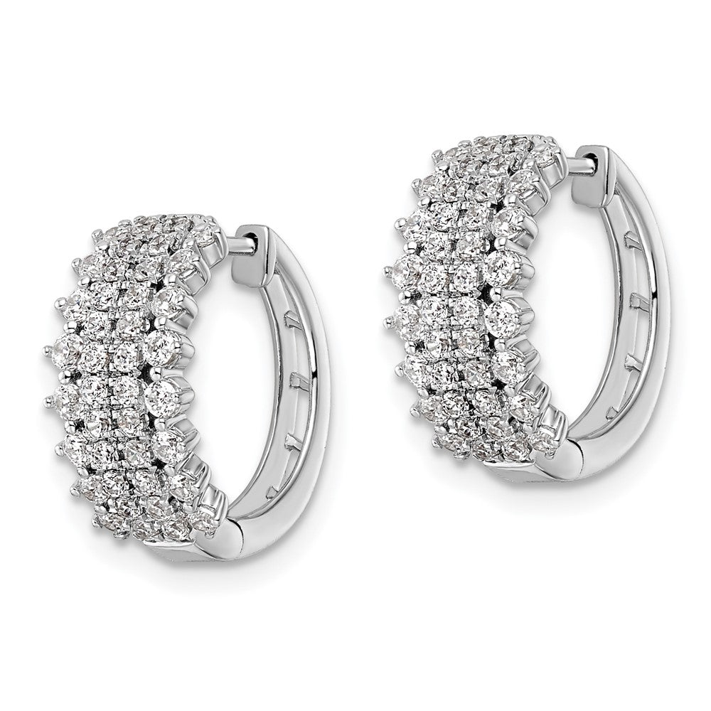 14k White Gold 1 carat Lab Grown Diamond VS/SI+ G+ Complete Hinged Hoop Earrings