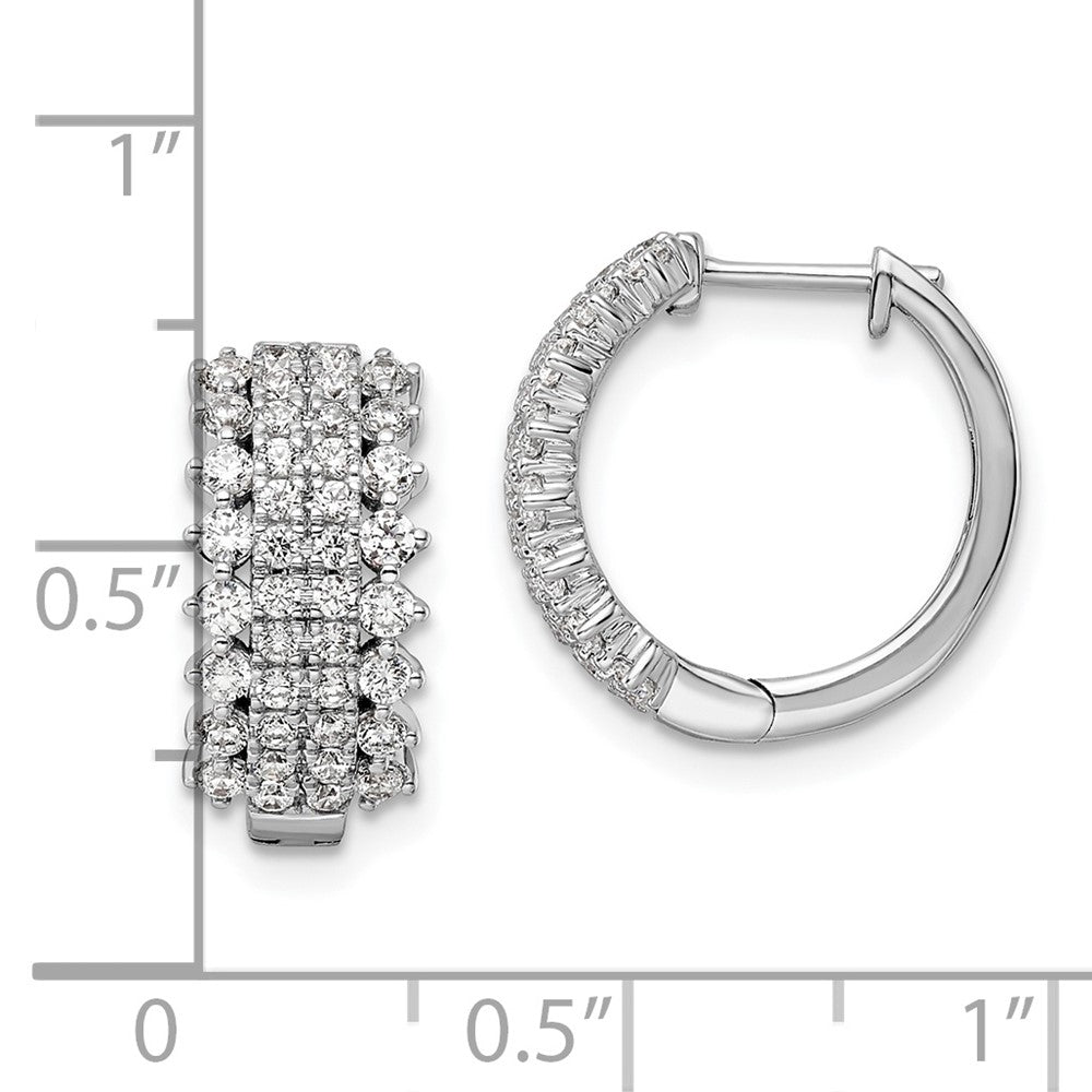 14k White Gold 1 carat Lab Grown Diamond VS/SI+ G+ Complete Hinged Hoop Earrings