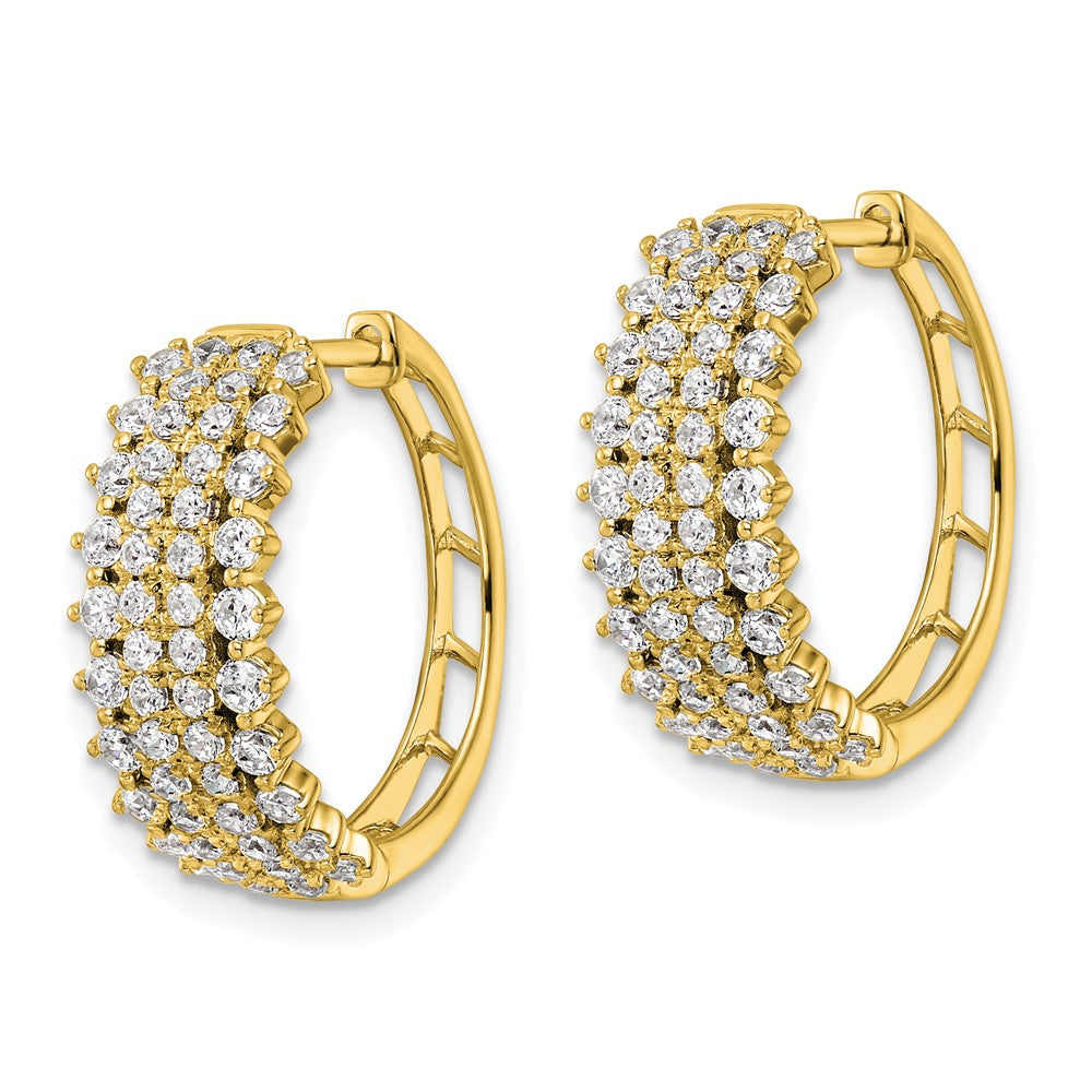 14k Yellow Gold 14k 1 1/2 carat Lab Grown Diamond VS/SI+ G+ Complete Hinged Hoop Earrings