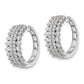 14k White Gold 2 1/2 carat Lab Grown Diamond VS/SI+ G+ Complete Hinged Hoop Earrings