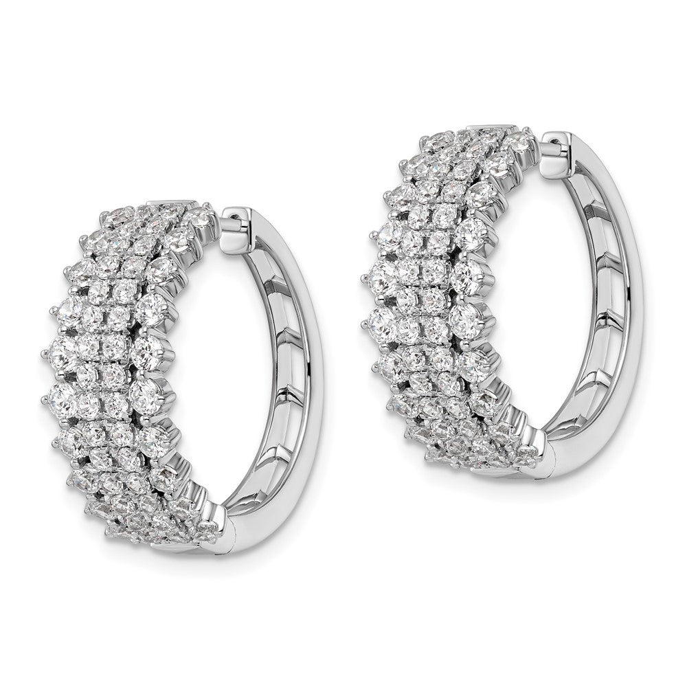 14k White Gold 2 1/2 carat Lab Grown Diamond VS/SI+ G+ Complete Hinged Hoop Earrings