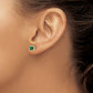 14k Yellow Gold 1/10 Ct. Lab Grown Diamond VS/SI+ G+ and Created Emerald Square Halo Post Earrings