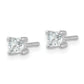 14k White Gold 1/2 ctw Certified Lab Grown Diamond VS/SI+ G+ Cushion 4 Prong Heavy Wt. Stud Earrings