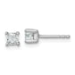 14k White Gold 1/2 ctw Certified Lab Grown Diamond VS/SI+ G+ Cushion 4 Prong Heavy Wt. Stud Earrings