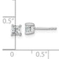 14k White Gold 3/4 ctw Certified Lab Grown Diamond VS/SI+ G+ Cushion 4 Prong Heavy Wt. Stud Earrings