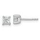 14k White Gold 3/4 ctw Certified Lab Grown Diamond VS/SI+ G+ Cushion 4 Prong Heavy Wt. Stud Earrings