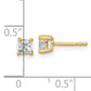 14k Yellow Gold 3/4 ctw Certified Lab Grown Diamond VS/SI+ G+ Cushion 4 Prong Heavy Wt. Stud Earrings