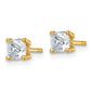 14k Yellow Gold 1 Ct. Certified Lab Grown Diamond VS/SI+ G+ Cushion Complete Solitare Stud Post Earrings