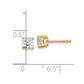 14k Yellow Gold 1 Ct. Lab Grown Diamond VS/SI+ G+ Cushion Complete Solitare Stud Post Earrings