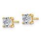 14k Yellow Gold 1 1/2 Ct. Lab Grown Diamond VS/SI+ G+ Cushion Complete Solitare Stud Post Earrings