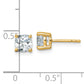 14k Yellow Gold 1 1/2 ctw Lab Grown Diamond VS/SI+ G+ Cushion 4 Prong Heavy Wt. Stud Earrings