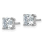 14k White Gold 2 Ct. Certified Lab Grown Diamond VS/SI+ G+ Cushion Complete Solitare Stud Post Earrings