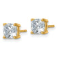 14k Yellow Gold 2 ctw Certified Lab Grown Diamond VS/SI+ G+ Cushion 4 Prong Heavy Wt. Stud Earrings