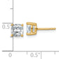 14k Yellow Gold 2 ctw Certified Lab Grown Diamond VS/SI+ G+ Cushion 4 Prong Heavy Wt. Stud Earrings